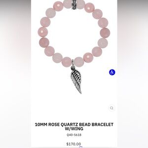 King Baby Studio rose quartz and silver bracelet